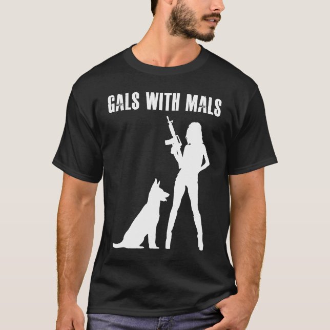 T-shirt Gals With Mals  Belgian Malinois   For Women (Devant)
