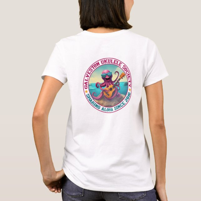 T-shirt Galveston Ukulele Octopus féminin - Retour (Dos)