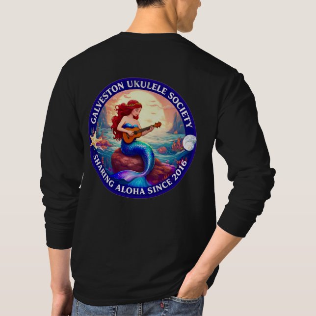 T-shirt Galveston Ukulele Society Mermaid Shirt LS Men’s  (Dos)
