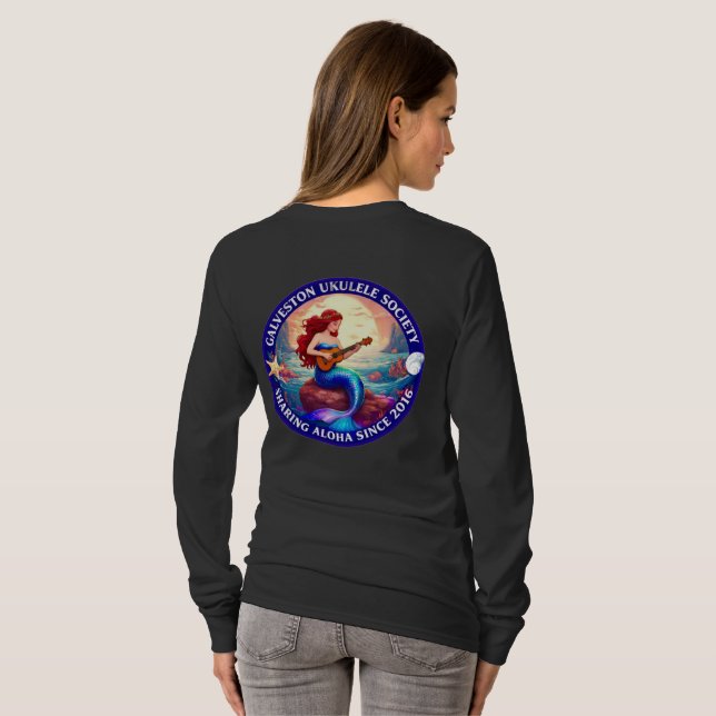 T-shirt Galveston Ukulele Society Mermaid Shirt Women LS (Dos entier)