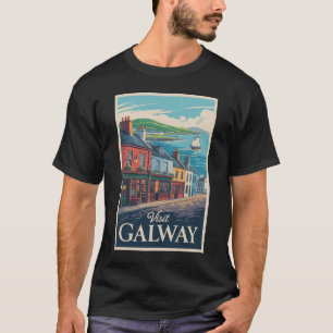 T-shirt Galway Irlande Illustration Voyage Art Vintage