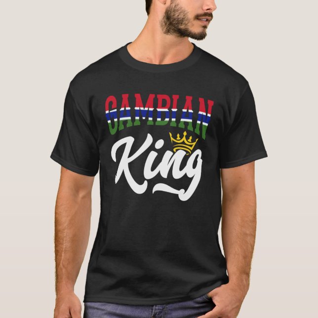 T-shirt Gambian King Gambian Gambia Gambian Flag (Devant)