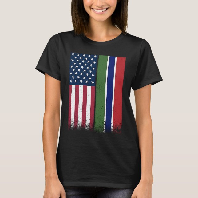 T-shirt Gambie Gambie Amérique drapeaux Fiers États-Unis G (Devant)