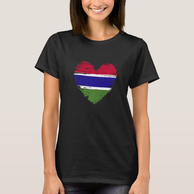 T-shirt Gambie Heart Gambian Flag Gambian Pride (Devant)