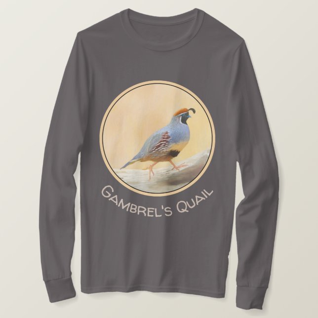 T-shirt Gambrel's Quail Painting Original Bird Art (Design devant)