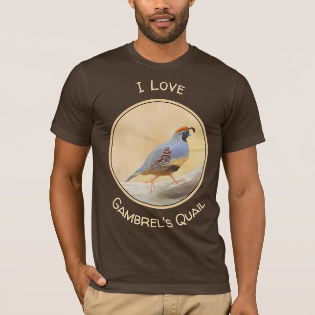 T-shirt Gambrel's Quail Painting Original Bird Art (Devant)