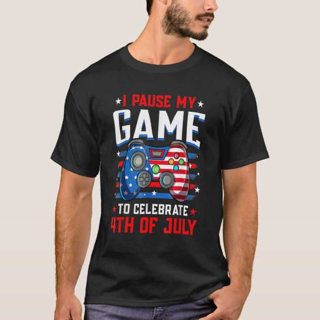 T-shirt Game Controller Garçons Joueur Je Pause Mon Jeu À  (Devant)