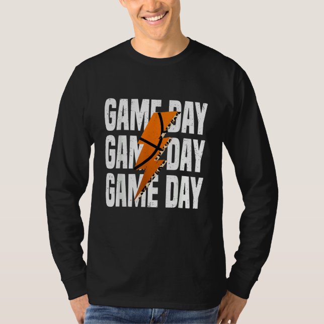 T-shirt Game Day Basketball Leopard Lightning (Devant)