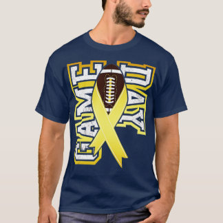 T-shirt Game Day  Childhood Cancer Awareness Football Ribb