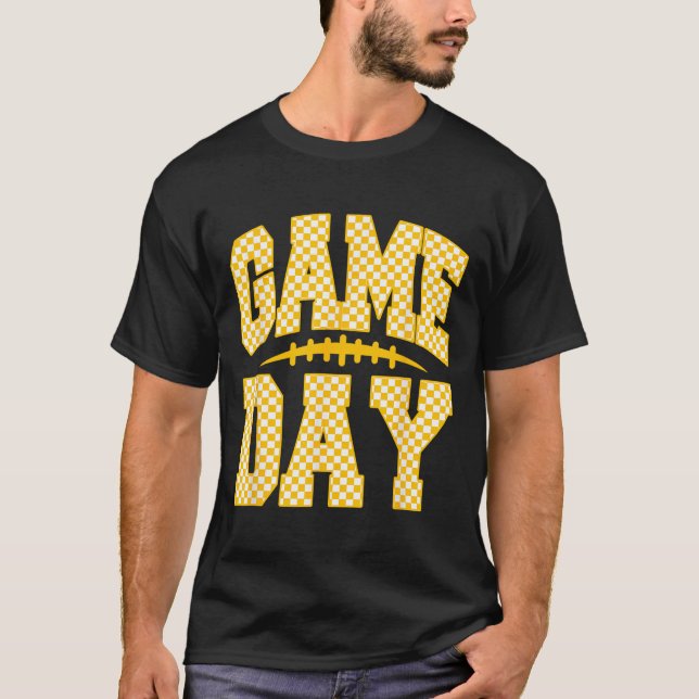 T-shirt Game Day Football Season Football Mama Girl Blue G (Devant)