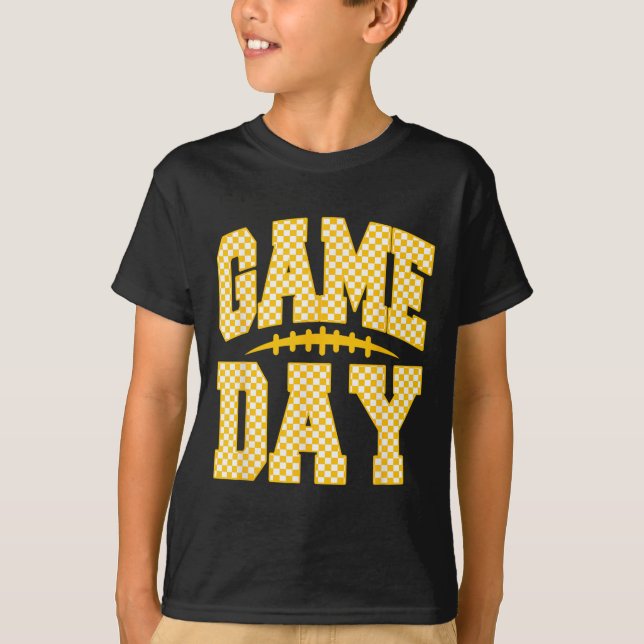 T-shirt Game Day Football Season Football Mama Girl Blue G (Devant)