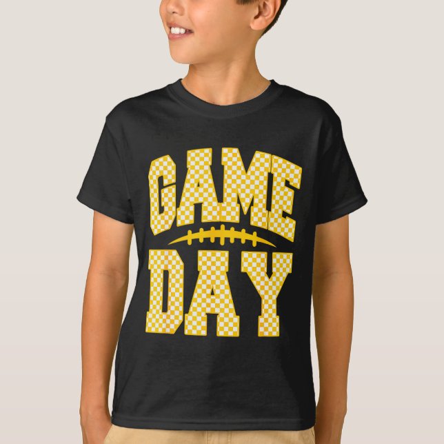 T-shirt Game Day Football Season Football Mama Girl Red Go (Devant)
