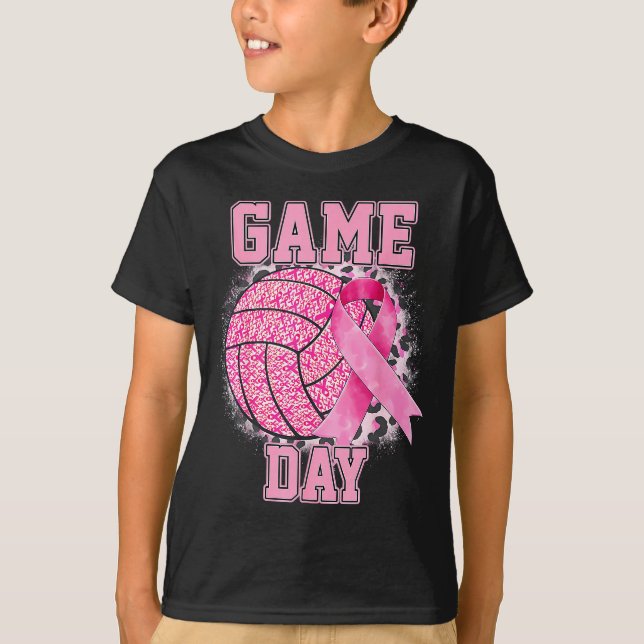 T-shirt Game Day Volleyball Breast Cancer Awareness Nk Rib (Devant)