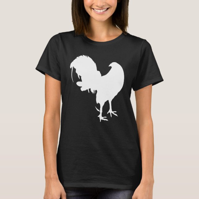 T-shirt Game Fowl Gallegos, Rooster, gamefowl Chicken whit (Devant)