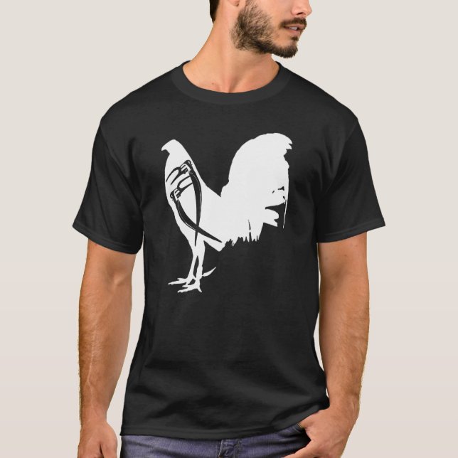 T-shirt Game Fowl Gallegos Rooster Poulet blanc galet soja (Devant)