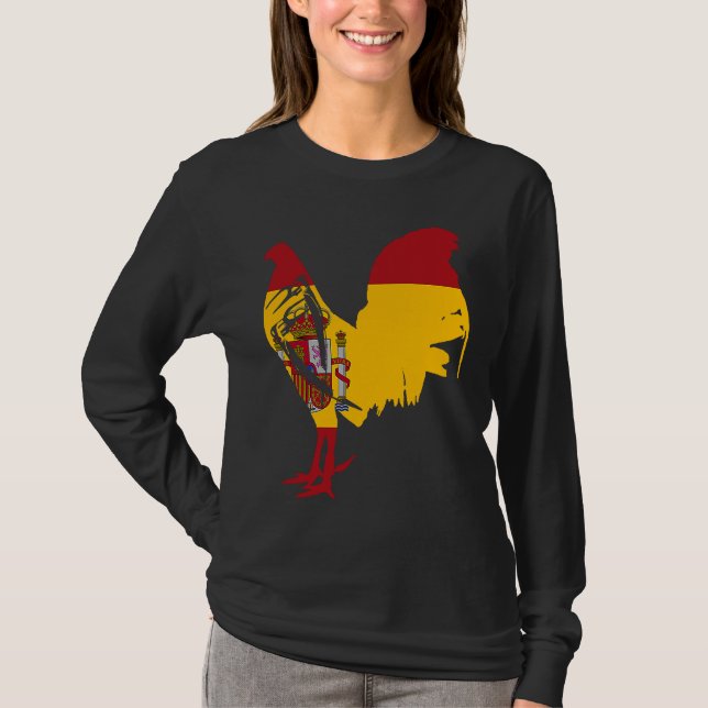 T-shirt Game fowl Spain Spanish flag gaff rooster Gamefowl (Devant)