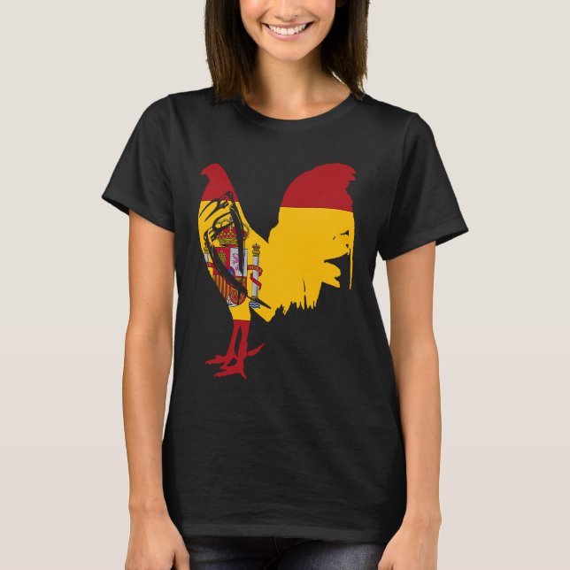 T-shirt Game fowl Spain Spanish flag gaff rooster Gamefowl (Devant)