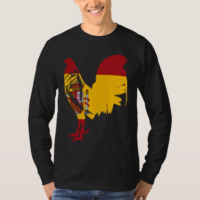T-shirt Game fowl Spain Spanish flag gaff rooster Gamefowl (Devant)