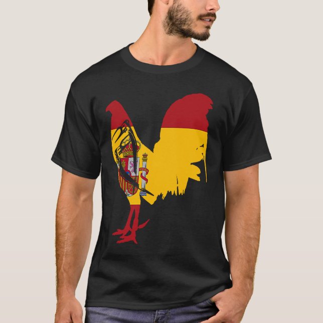 T-shirt Game fowl Spain Spanish flag gaff rooster Gamefowl (Devant)
