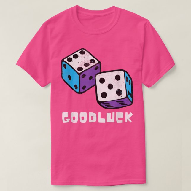 T-shirt Game Night Party Casino Games Retro Good Luck Dice (Design devant)