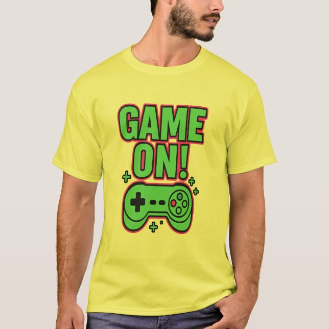 T-shirt Game On ! – L'art du jeu vidéo rétro (Devant)