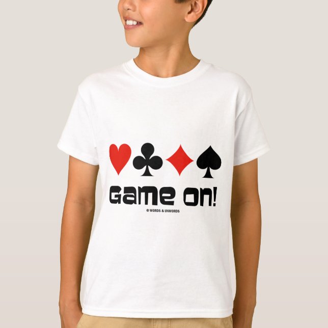 T-shirt Game On! (Quatre combinaisons de cartes) (Devant)