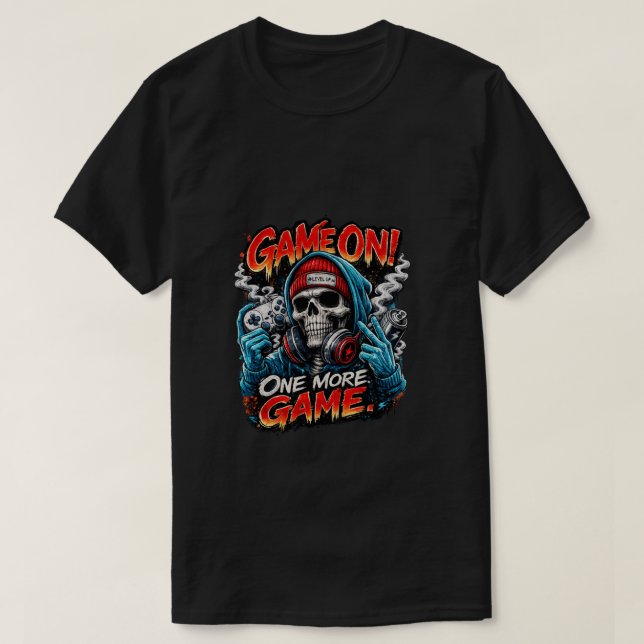 T-Shirt Game On Skull Gamer (Design devant)
