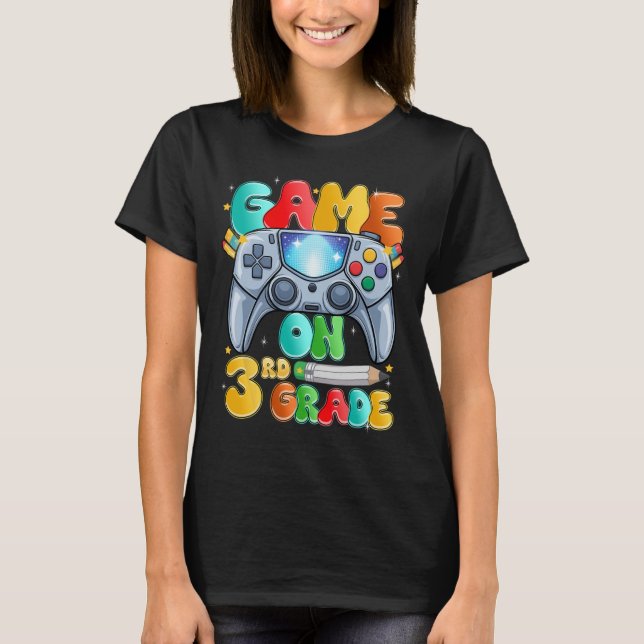 T-shirt Game On Third 3e année Retour à l'école Niveau Déb (Devant)