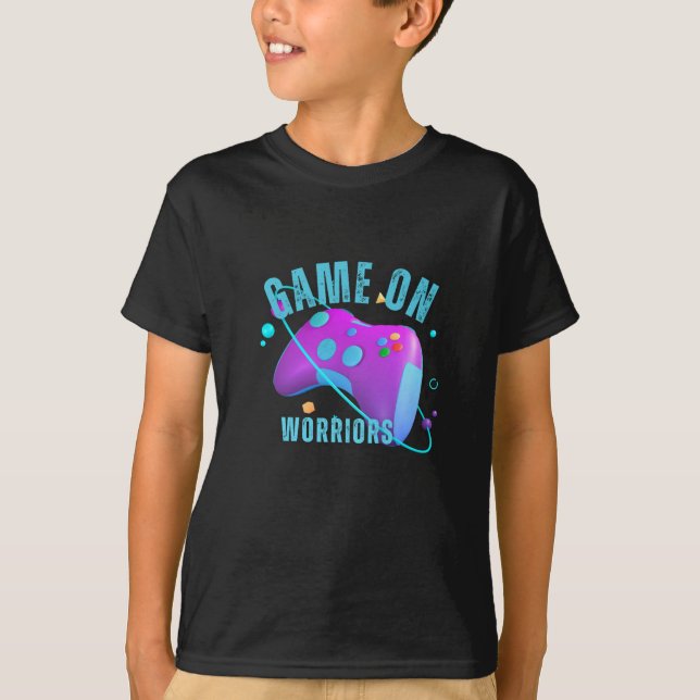 T-shirt "Game On, Warriors" design enfants (Devant)