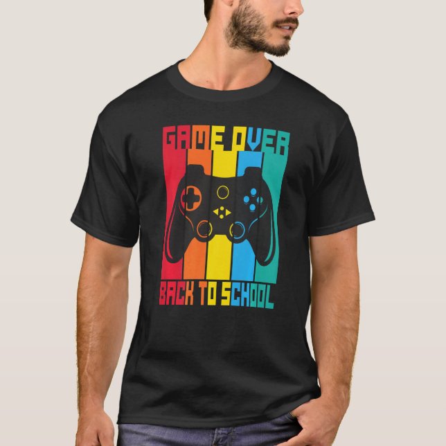 T-shirt Game Over Back To School Sunset Student Game Contr (Devant)