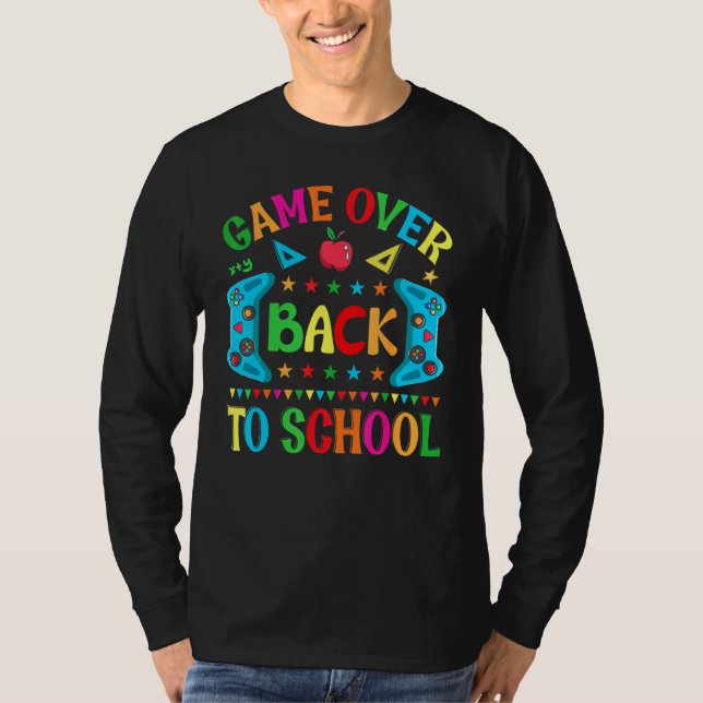 T-shirt Game Over Back To School Video Game Leveled Up Boy (Devant)