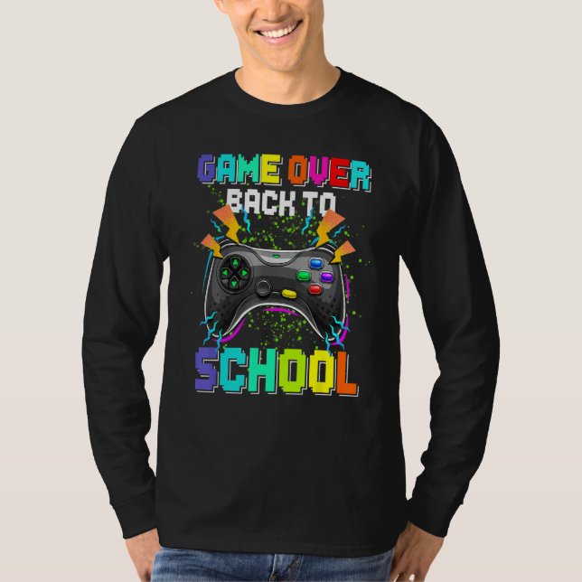 T-shirt Game Over Back To School Video Game Leveled Up Boy (Devant)