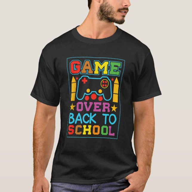 T-shirt Game Over Back To School Video Game Leveled Up Boy (Devant)