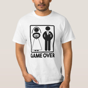 T-shirt Game Over drôle Chemise mariage de Groom