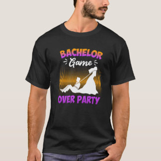 T-shirt Game over  enterrement de vie de garçon homme mari