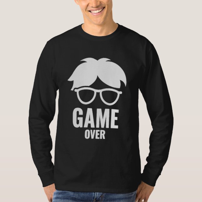 T-shirt Game Over Funny Gamer Nerd Gaming  Discreet Small (Devant)