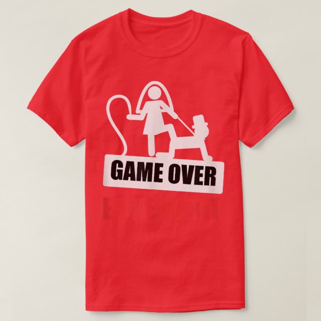 T-shirt Game Over Il a épousé la fête de mariage du marié  (Design devant)