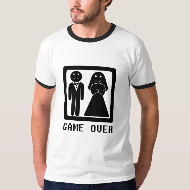 T-shirt Game Over (mariage) (Devant)