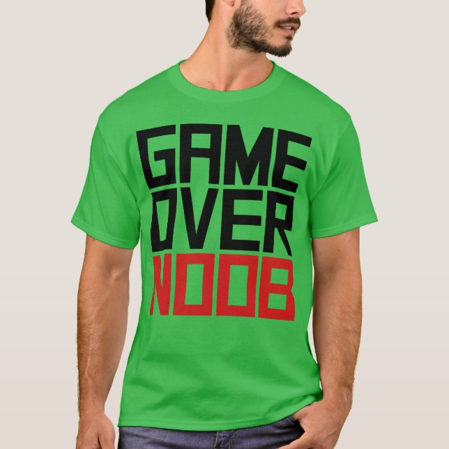 T-shirt Game Over Noob girl (Devant)