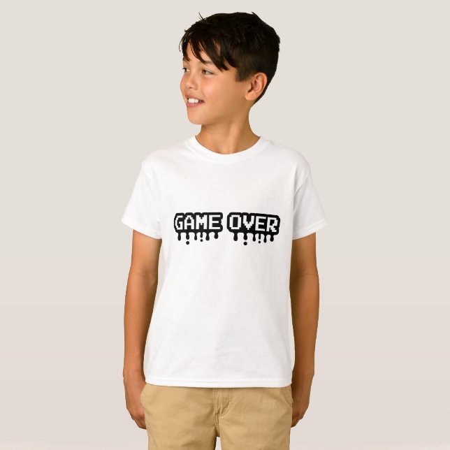 T-shirt Game Over Pixel Art - design Retro pour les Gamers (Devant entier)