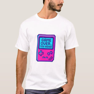 T-shirt Game Over Réessayer – Joueur Pixel Rétro 