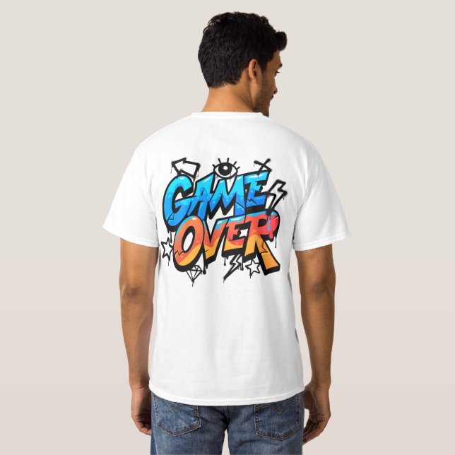 T-Shirt Game Over Style Graffiti pour Joueur – Ble (Dos entier)
