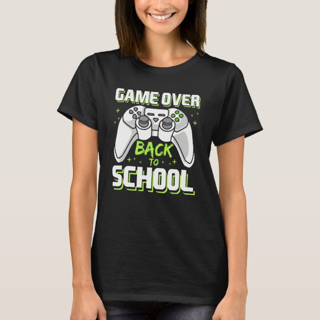 T-shirt Game Over Video Game Controller Gamer Back To Scho (Devant)