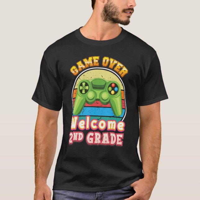 T-shirt Game Over Welcome 2nd Grade Gamer Back To School S (Devant)