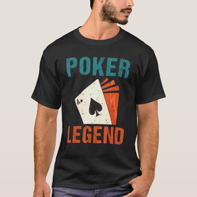 T-shirt Game Playing Cards Poker Legend (Devant)