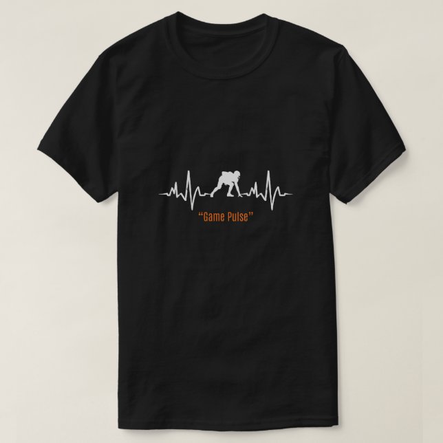 T-shirt Game Pulse Gamer Shirt with Heartbeat Design (Design devant)