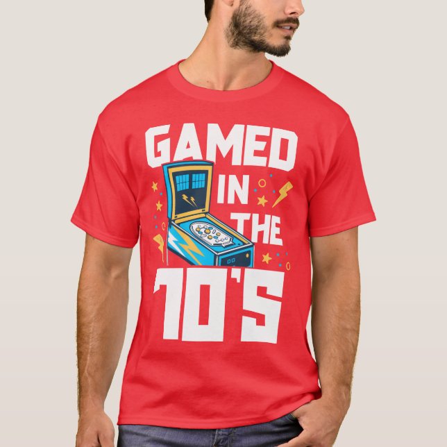 T-shirt Gamed Inhe 70s Pinball For Men Retro Arcade Gift f (Devant)