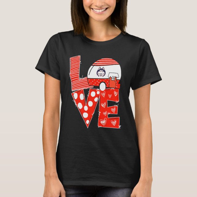 T-shirt Gameday d'amour empilé Husky (Devant)