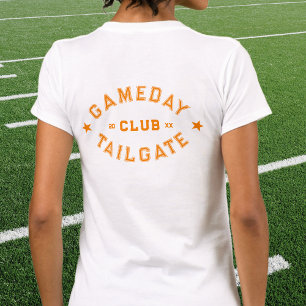 T-shirt Gameday Tailgate Club Custom Orange Football Crest