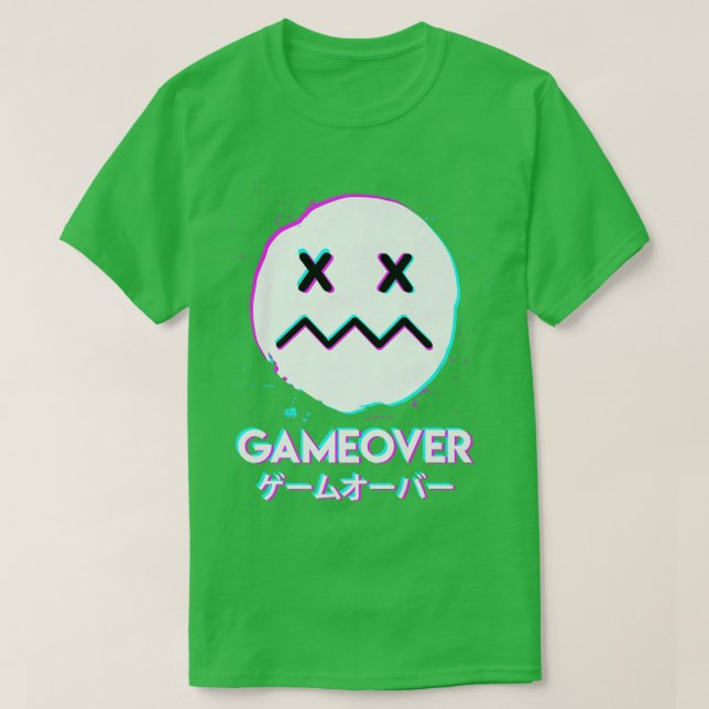T-shirt Gameover Acid Smile Techno Music Japan design  (Design devant)